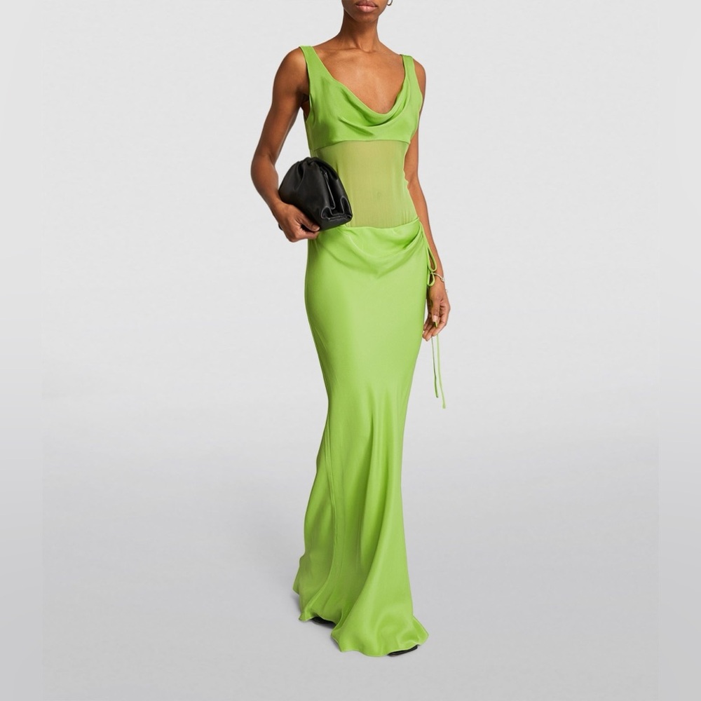 CHRISTOPHER ESBER Sheer-detail silk satin gown